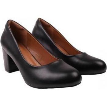 Where's That From Ladies Melrose Faux Leather Block Heel Shoes 5 UK Black