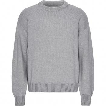 Pull Col Rond Oversize Gris Clair