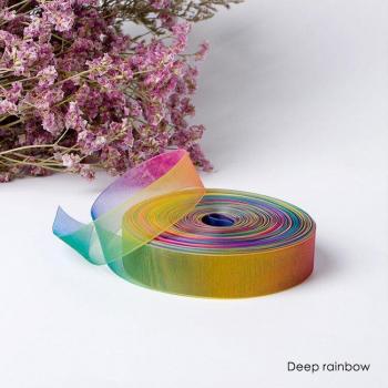 5 Yards Rainbow Printed Organza Ribbon