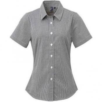 Maglia donna Premier a maniche corte a quadretti