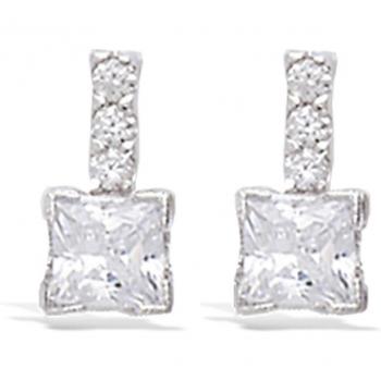 Boucles d'oreilles 'Celestina' argenté blanc rhodié