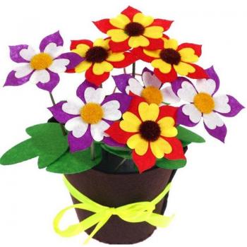 DIY Felt Flower Pot Set