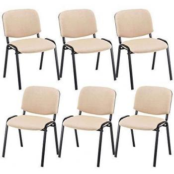 CLP Besucherstuhl Ken, 6er Set, Stoffbezug, stapelbar