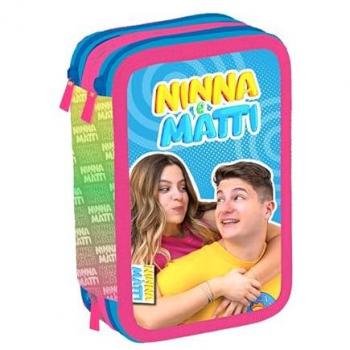 Maricart astuccio completo Ninna e Matti 3 zip 44 articoli con pastelli, pennarelli e forbici