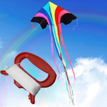 Kit de herramientas para volar cometas, hilo de 100m con bobinador en forma de D, cometa acrobática para niños