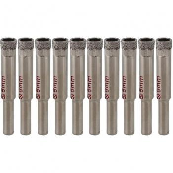 10 PCS Diamond Coated Glass Drill Set 8MM