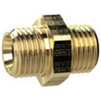 Riegler Doppelgewindenippel, G 1/2 a., G 1/2 a., SW 24, Messing
