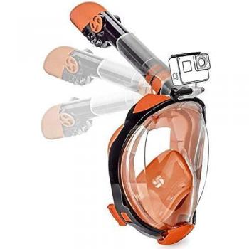 Snorkeling Mask with Safety Breathing System and Camera Mount