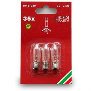 Set de 3 bombillas E10 2,5W 7V tipo vela
