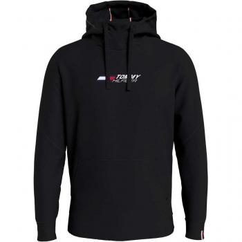 Felpa Nera Tommy Hilfiger Essentials L con Cappuccio