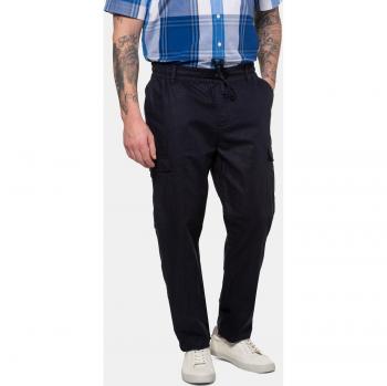 Pantaloni cargo 6XL in lino/cotone blu uomo
