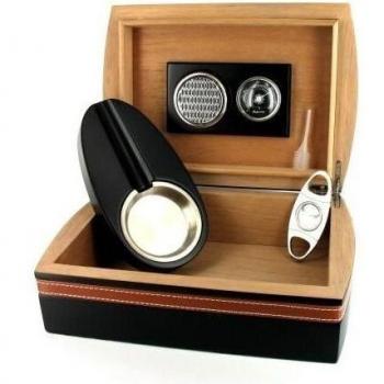 Humidor-Set in stilvollem Schwarz-Braun für Zigarrenfreunde