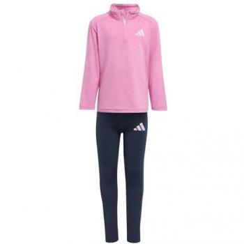 Adidas Goto PZ Kids’ Pink Fusion Sweatwear Ensemble – White Accent