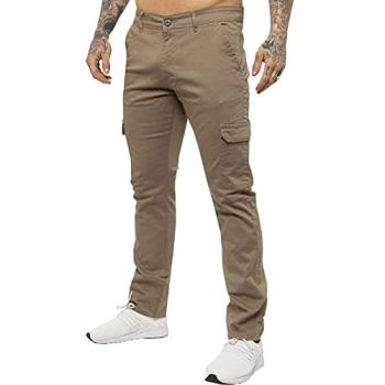 Enzo Stretch Cargo Chinos – Beige, 34R