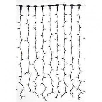 300 LED Lichtervorhang mit schwarzem Kabel