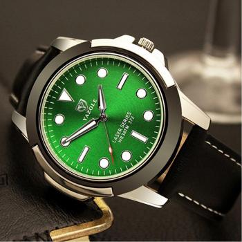 YAZOLE Men's Quartz Wristwatch with Leather Band