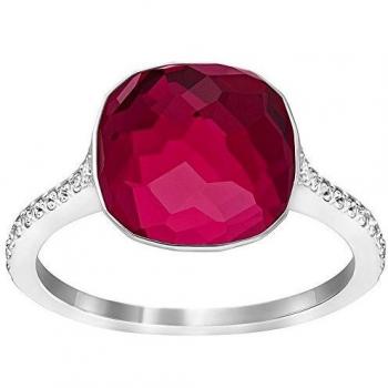 Swarovski Diamantring Dot – platiniertes Rot, Radiantschliff 5184617