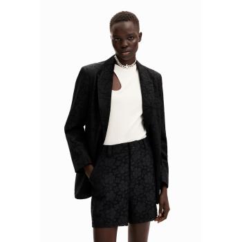 Desigual, Calças Curtas Renda Floral, PoliÉSter, Preto, 34