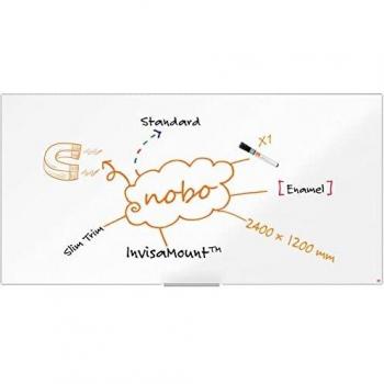 Pizarra de Acero Vitrificado Nobo 2400x1200 mm con Sistema Magnético