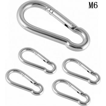 Kit de 5 mosquetones de anillo rápido en acero inoxidable