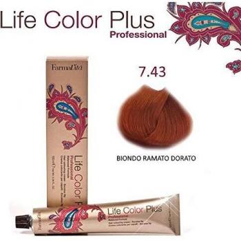 Creme Colorante Farmavita 7.43 Loiro Cobre Dourado 100ml