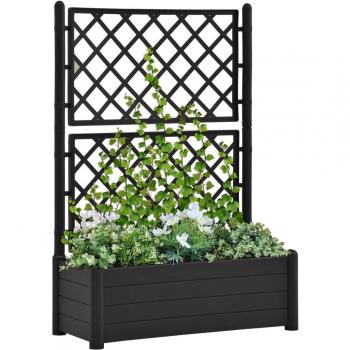 Garden Planter with Trellis 100x43x142 cm PP Anthracite vidaXL