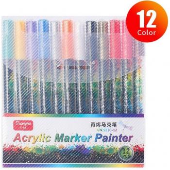 Collection de stylos peinture à l'huile « Noir Métallique » – 12/18/24/36