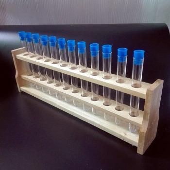 Support de tubes à essai en bois, 12 emplacements