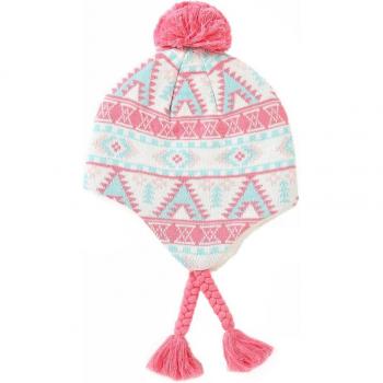 Connectyle Toddler Girls Earflap Beanie Hat with Pom