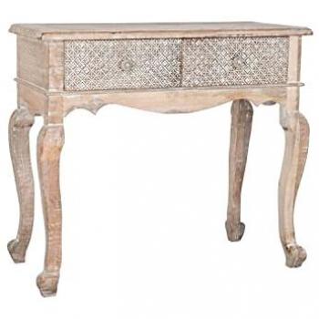 Console TV Mobile DKD Home Decor in legno naturale di mango, bianco, dimensioni 91x42x81 cm