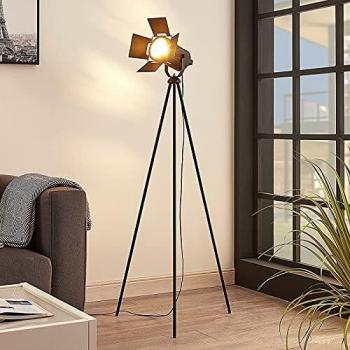 Dreibein-Stehlampe Devon, Schwarz matt