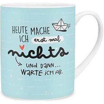 Porzellan XL-Tasse 46253 Heute mache ich erstmal nichts, mit Schiffchen