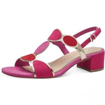 MARCO TOZZI Sommer‑Sandale Rosa 514 – Kombi‑Schnur, Blockabsatz
