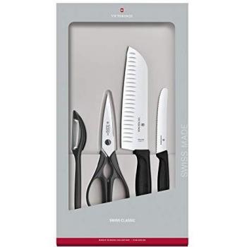Victorinox Swiss Classic 4-Piece Chef Knife Set, Black