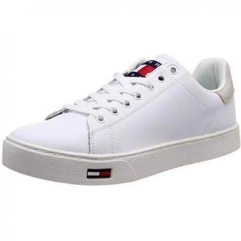 Hilfiger Denim Essential Tommy Jeans, Baskets Basses Homme, Blanc (White 100), 44 EU