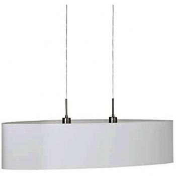 E27-Pendelleuchte EGLO Pasteri – 2‑Flammige Textillampen, Stahl-Öl, 100 cm
