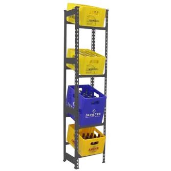 Simonrack Etagère métallique pour vin, couleur antrachite, 4 compartiments