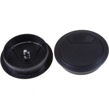 2-Pack 60mm Desk Cable Grommet Hole Cover Black