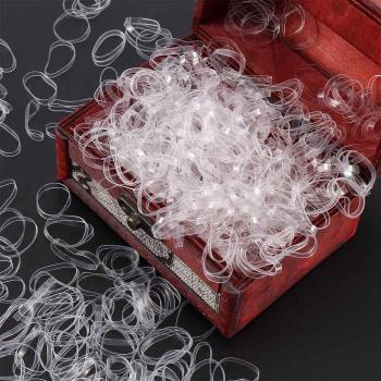 1000 pcs Clear Ponytail Bands