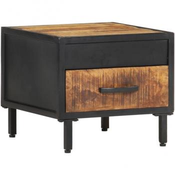 Table de chevet 40x40x35 cm en bois de manguier brut
