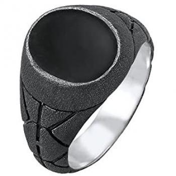 Kuzzoi Basic Herren Siegelring Oval 925er Silber