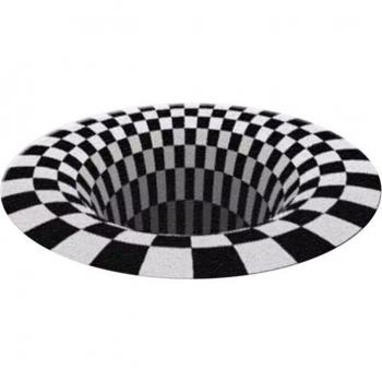 Tapis de Sol Rond 3D Vortex en Flanelle pour Salon