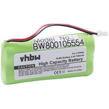 Batterie rechargeable vhbw CTP950 pour téléphone fixe sans fil (700mAh, 2,4V)
