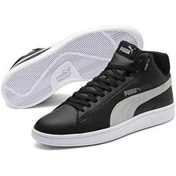 Puma Unisex Smashing Shoes Smash v2 Mid – Material: PureTEX, Farbe: Schwarz & White Quarry, Größe 37,5