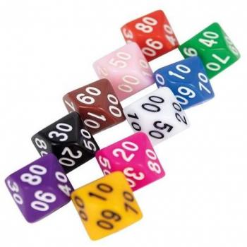 10-seitiger Zahlenwürfel, opak, 00-90