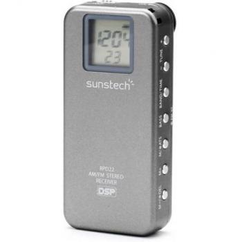 Sunstech RPD22GREY Radio Digital AM/FM + Reloj, Estilo Gris
