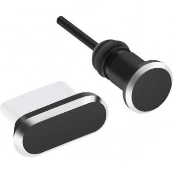 Metal Type C Charging Port and 3.5mm Earphone Jack Dust Plugs for Samsung S10 (Set of 2)