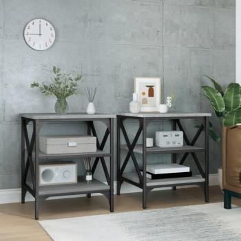 VidaXL Mesas auxiliares 2 uds madera contrachapada 40x42x50 cm Negro