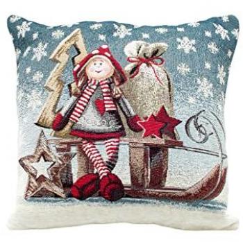 Fodera Cuscino Fantasie Natalizie 40x40 Slitta Made in Italy