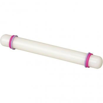 23 Cm White Plastic Fondant Roller with Guide Rings